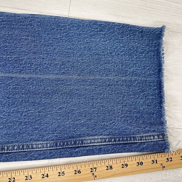 Abercrombie & Fitch The 90's Straight Ultra High Rise Jeans Blue Sz 37 / 24 Long - Picture 13 of 15